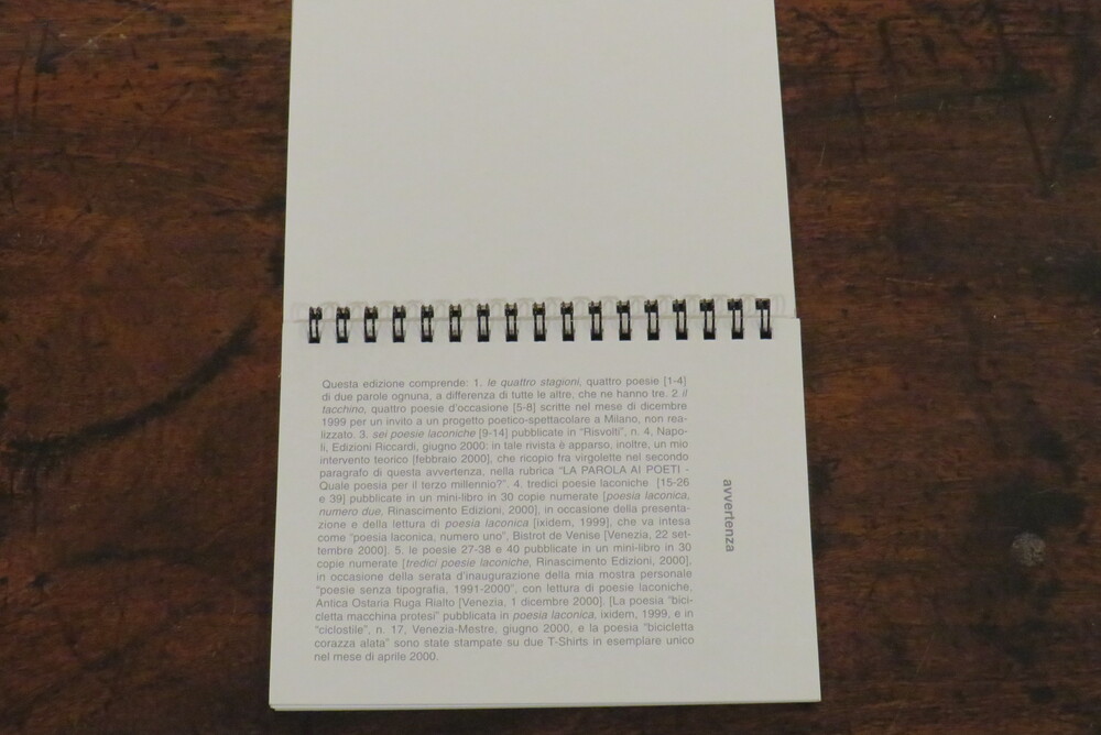 GIANCARLO PAVANELLO. Poesia laconica. [novembre 1999-febbraio 2000].