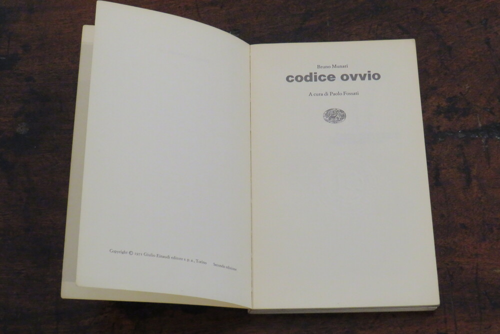 BRUNO MUNARI. Codice Ovvio.