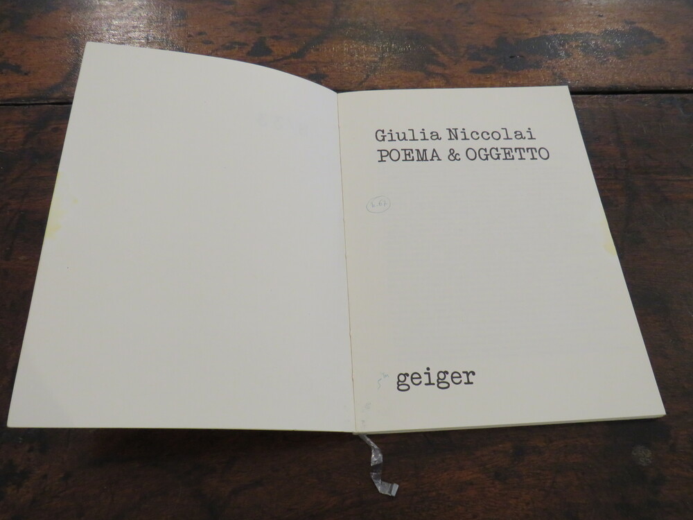 GIULIA NICCOLAI. Poema & Oggetto.
