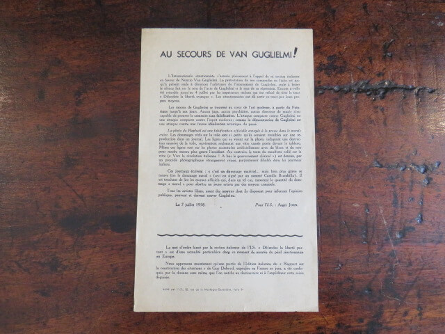 [Internazionale Situazionista]. Au secours de Van Guglielmi!
