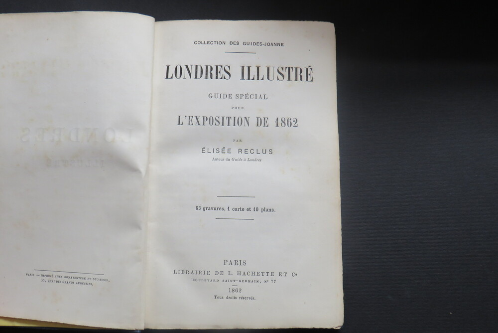 ÉLISÉE RECLUS. Londres Illustré Guide Special pour l’Exposition de 1862.