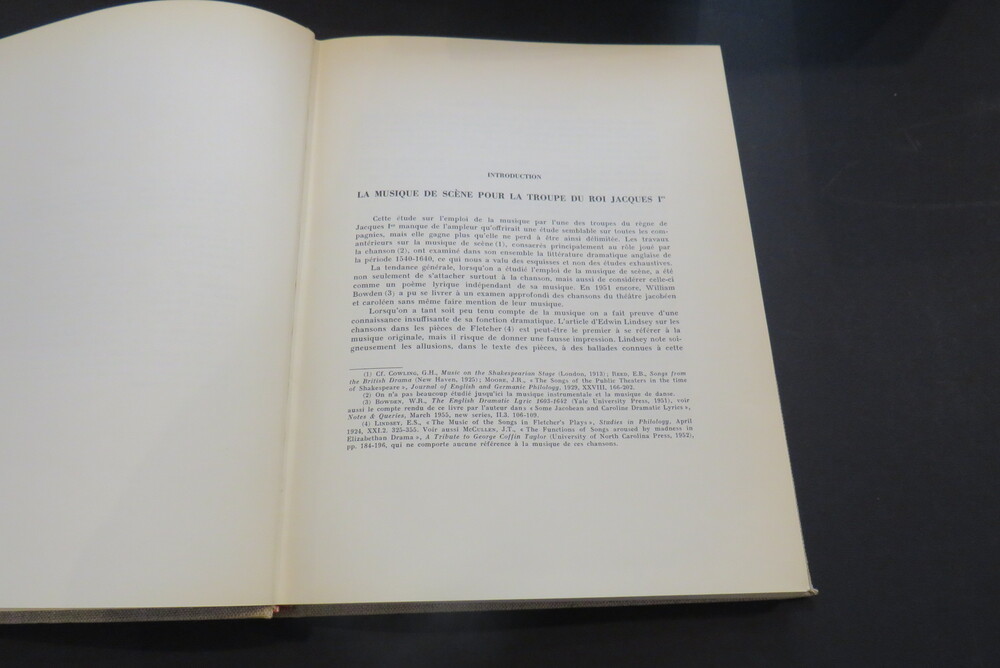 JOHN P. CUTTS. La Musique de scène de la troupe de Shakespeare. The King's Men Sous Le Regne De Jacques Ier.