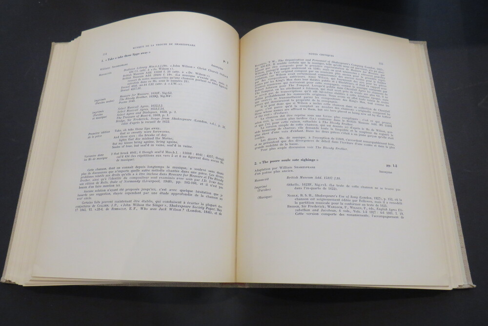 JOHN P. CUTTS. La Musique de scène de la troupe de Shakespeare. The King's Men Sous Le Regne De Jacques Ier.