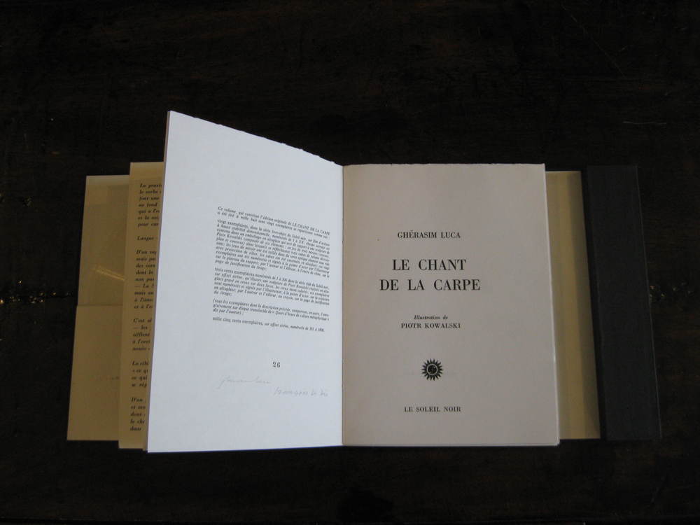 LUCA GHÉRASIM. Le chant de la carpe