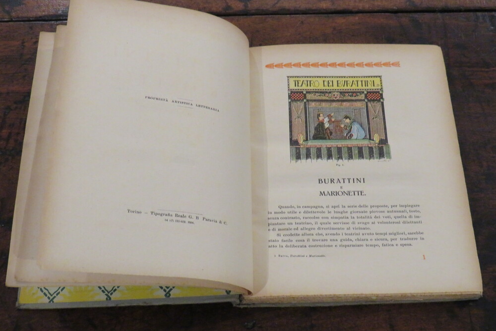 CARLO RACCA (AKKAR). Burattini e Marionette. Il loro teatro ed i loro fantocci. Con 75 illustrazioni del pittore Biscaretti.