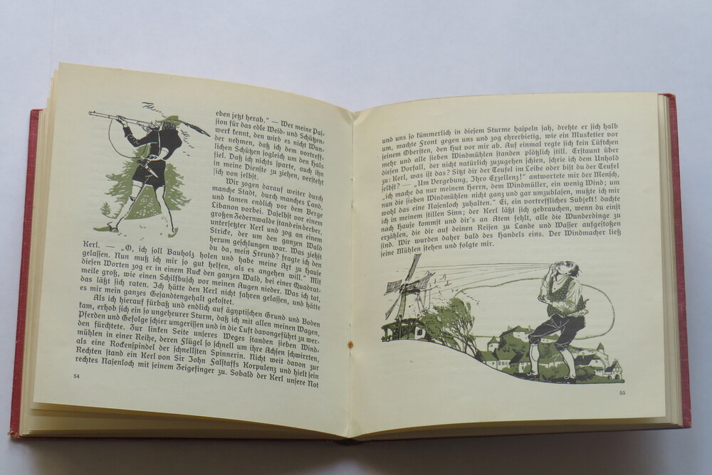 GOTTFRIED AUGUST BURGER. Münchhausen. Reisen und Abenteuer. Fahrten und Abenteuer des Freiherrn von Münchhausen. Deutsch von G. A. Bürger. Bilder und Buchschmuck von Franz Wacik. Text gesichtet von Hans Fraungruber.