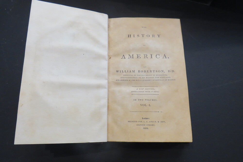 WILLIAM ROBERTSON. The History of America.