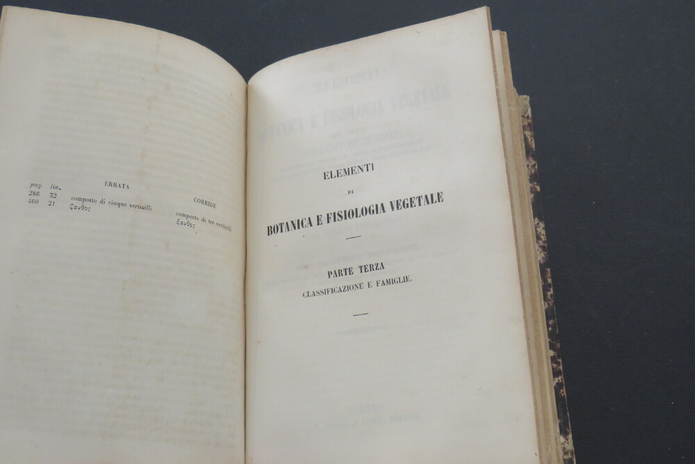ADRIANO DI JUSSIEU. Elementi di Botanica e Fisiologia vegetale.