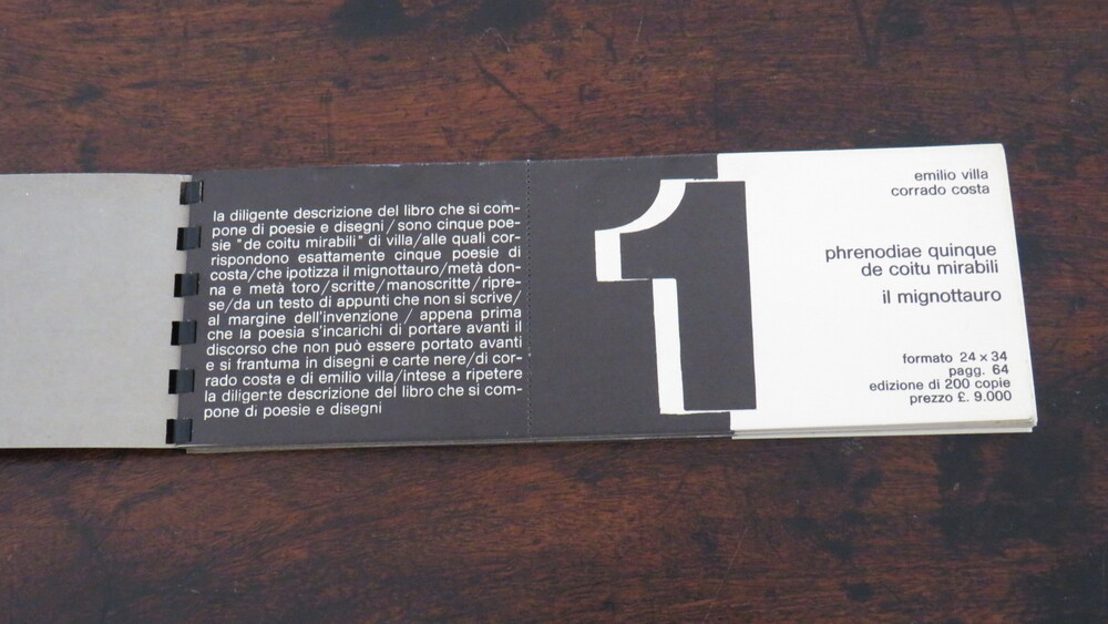 EMILIO VILLA. LAPSUS CATALOGO. Collana diretta da Emilio Villa.
