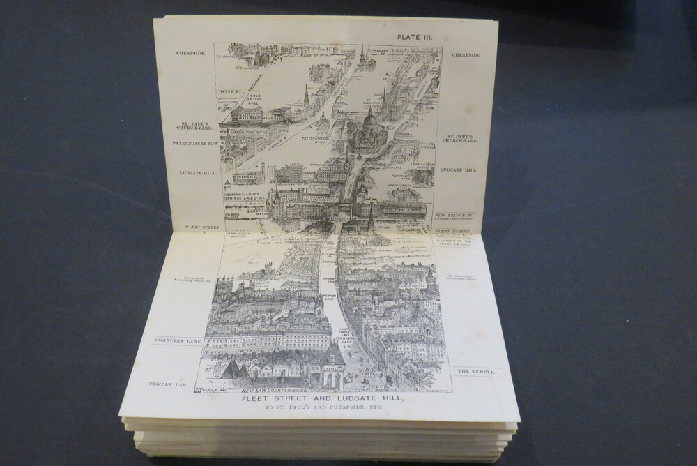 HERBERT FRY. London in 1887. Illustrated by 18 bird’s-eye views of the principal streets.