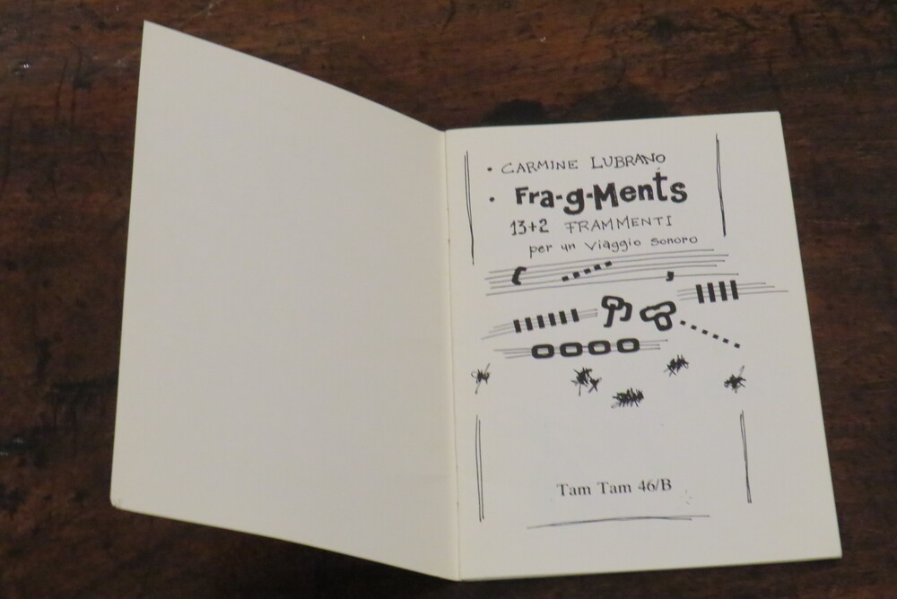 CARMINE LUBRANO. Fragments 13+2 Frammenti per un Viaggio Sonoro. TAM TAM N. 46/B.