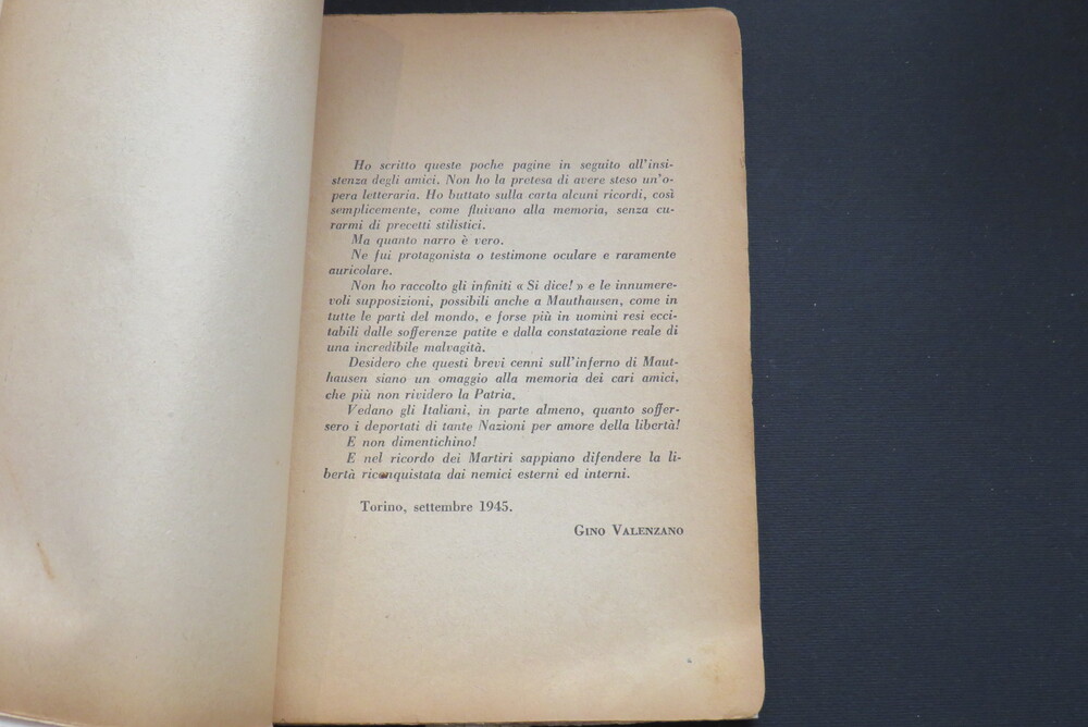 GINO VALENZANO. L’inferno di Mauthausen (Come morirono 5000 italiani deportati).