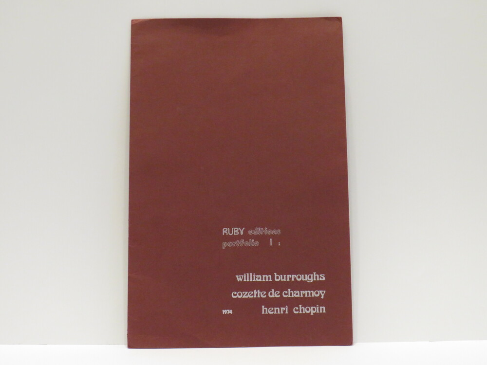 WILLIAM BURROUGHS, COZETTE DE CHARMOY, HENRI CHOPIN. Portfolio 1.